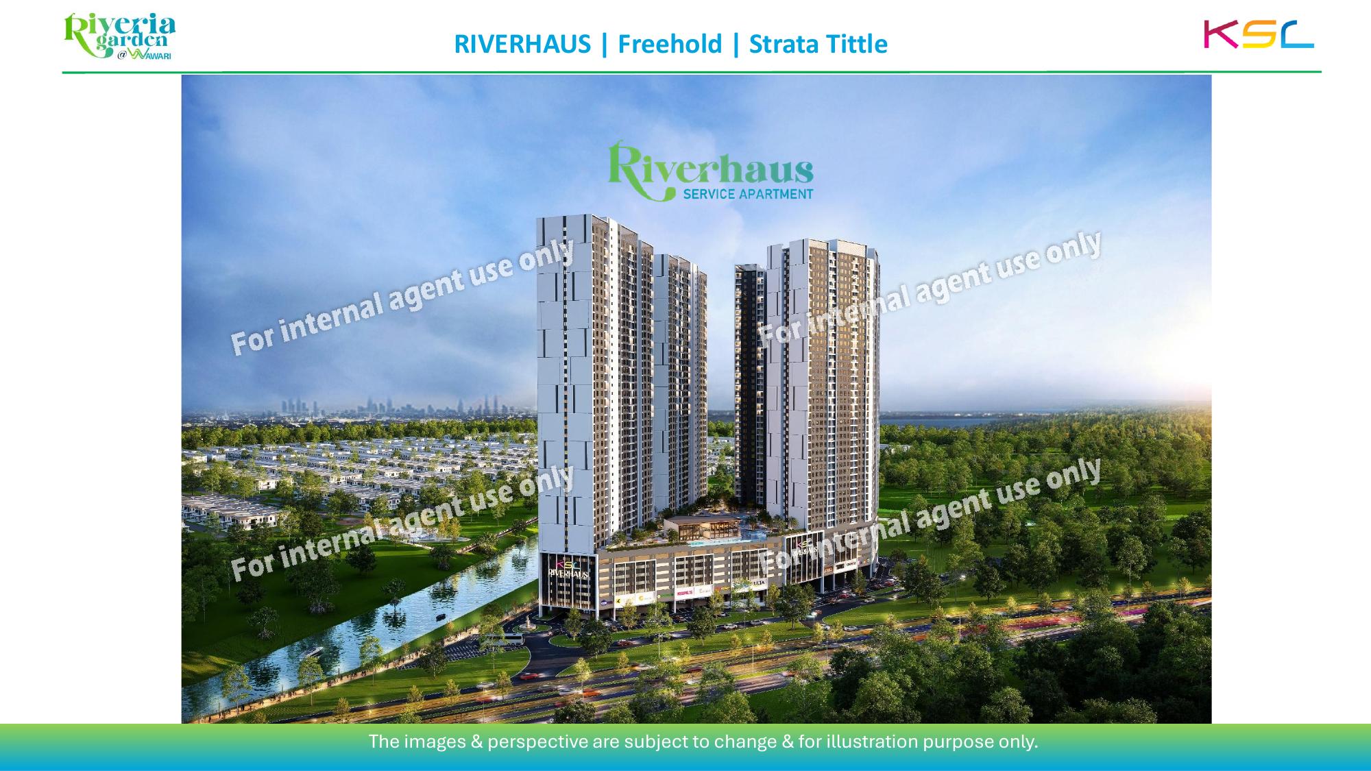 Riverhaus towers aerial rendering