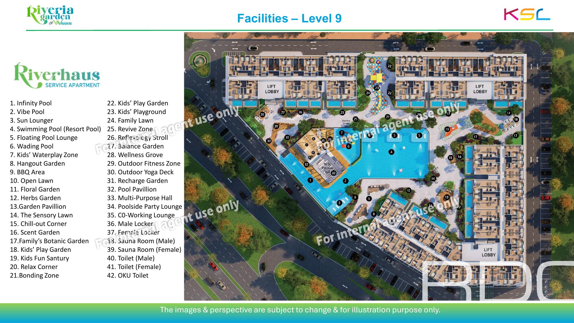 Riverhaus pool and facilities rendering